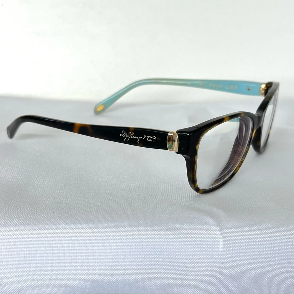TIFFANY & CO TF 2084 8015 Cat Eye Brown Tortoise on Blue Prescription Eyeglasses
